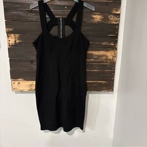 Blaque Label Women Black Dress Casual Party Night Out Size L Cut Out Zip Back
